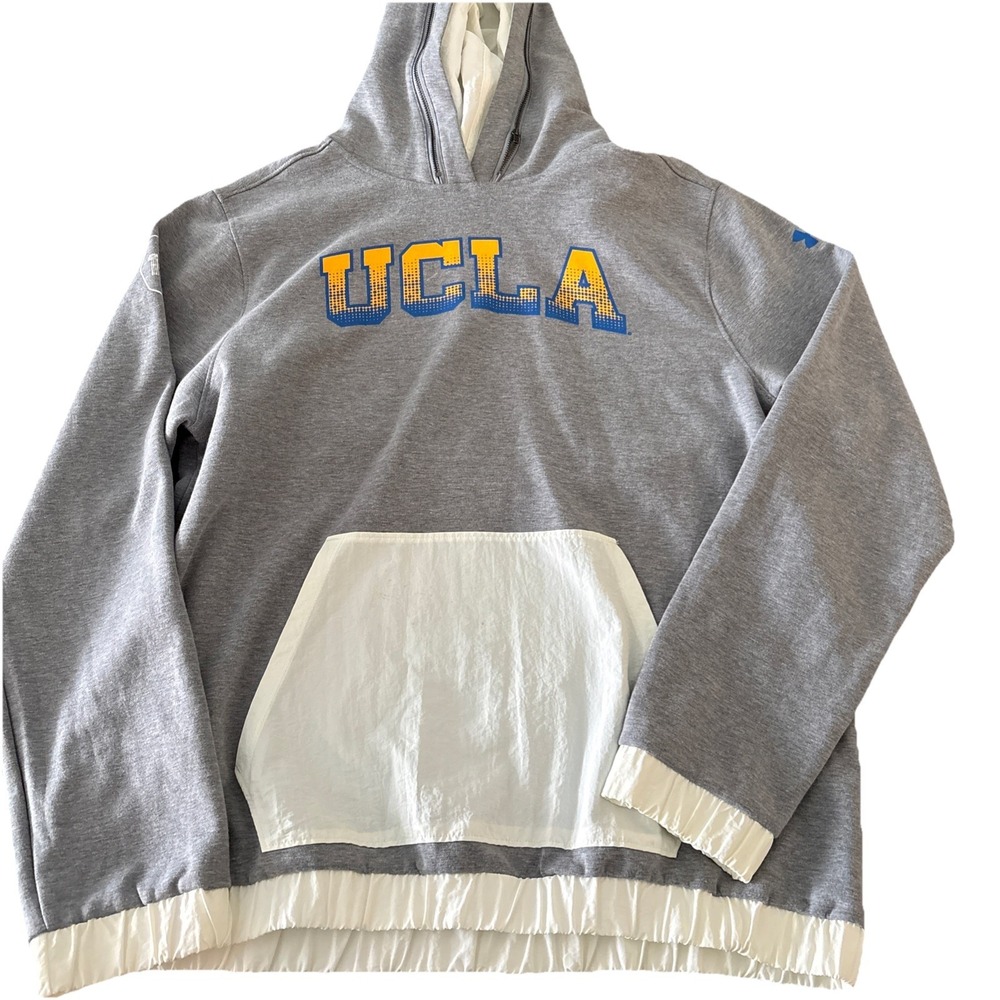 Under Armour Mens L Gray Cotton Blend UCLA pullover Hoodie Sweatshirt has tag